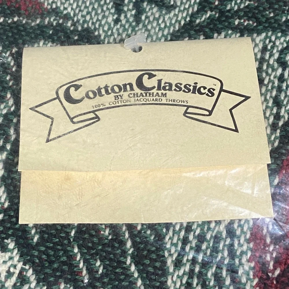 Vintage Chatham Cotton Classics Mother Poem Woven Tapestry Throw Blanket Rose